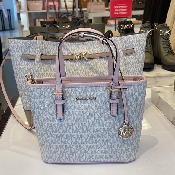 MICHAEL KORS 
Jet Set Travel Extra-Small Logo Top-Zip Tote Bag
Powder Blush
NWT - Picture 7 of 16